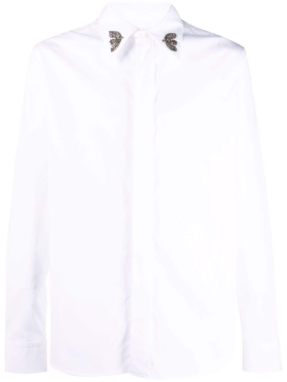 ALEXANDER MCQUEEN Collar Detail Shirt White - MAISONDEFASHION.COM