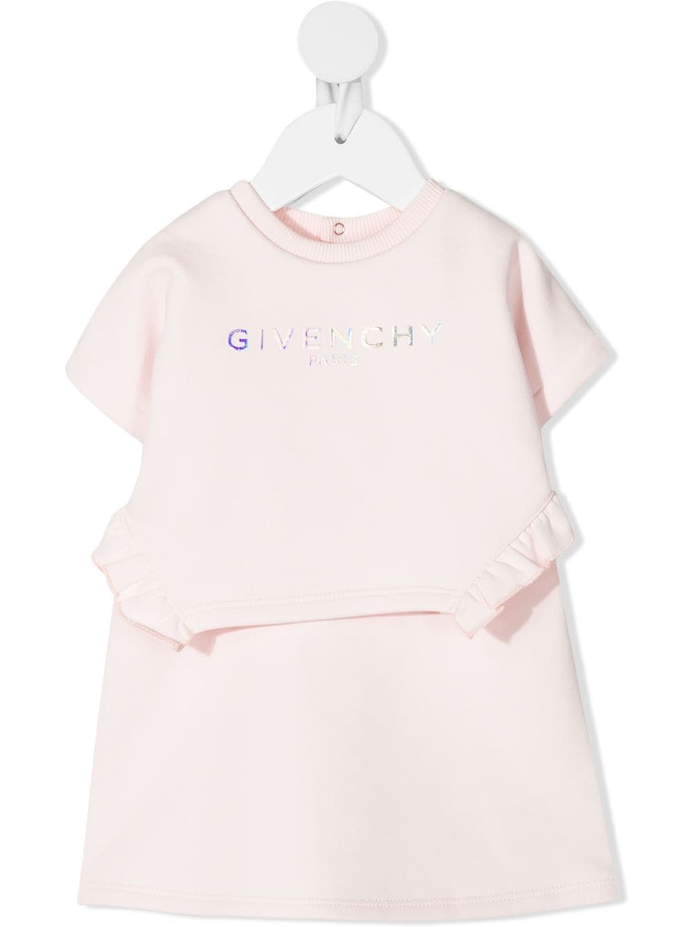 GIVENCHY BABY  Logo-print jersey A-line dress Pink - MAISONDEFASHION.COM
