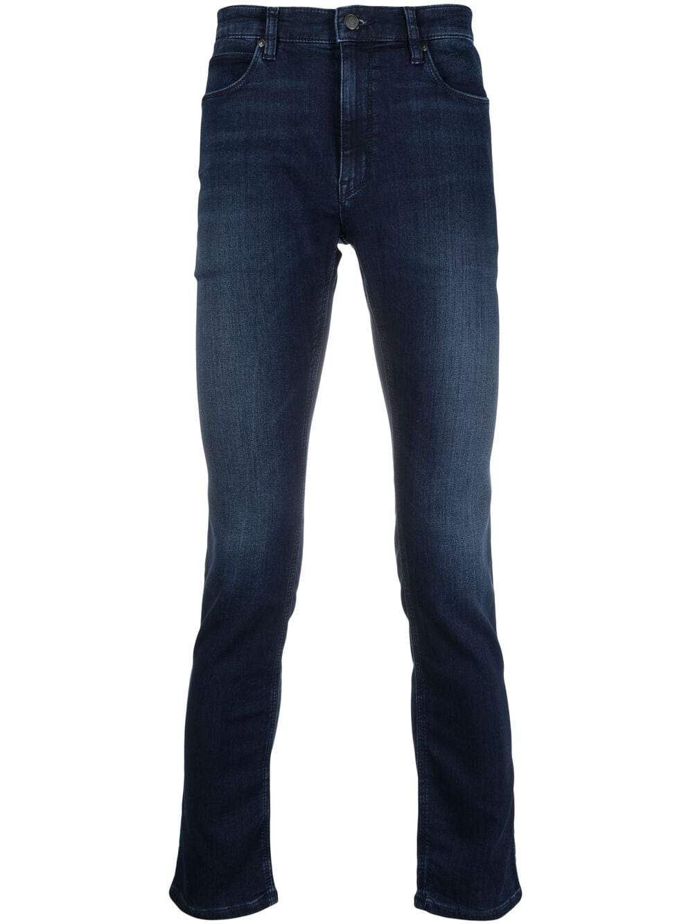 HUGO Logo-patch denim jeans Blue - MAISONDEFASHION.COM