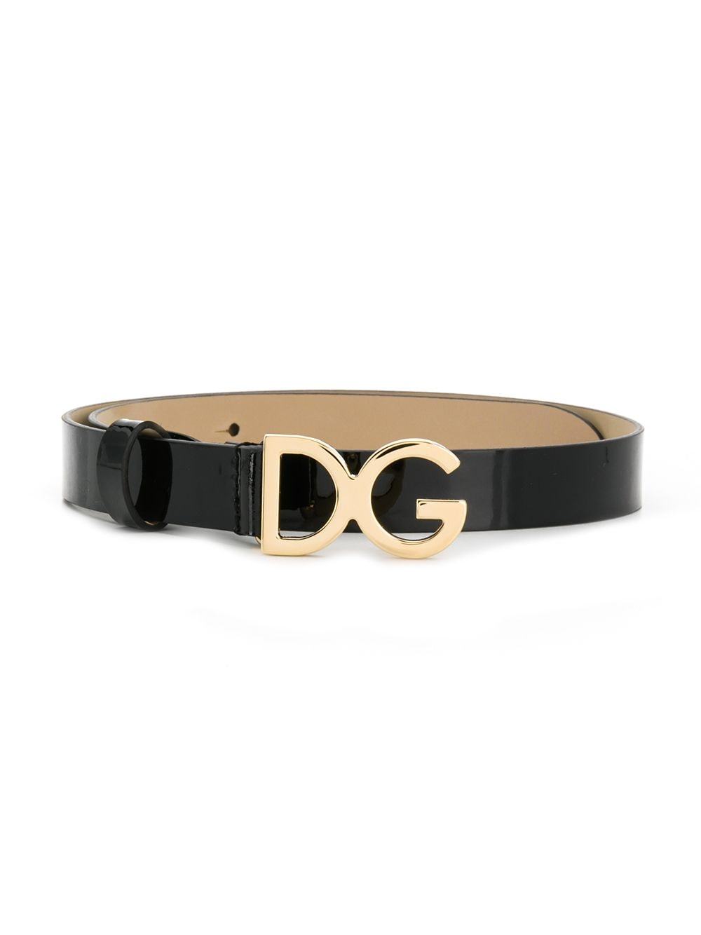 DOLCE & GABBANA KIDS DG-buckle patent leather belt Black - MAISONDEFASHION.COM