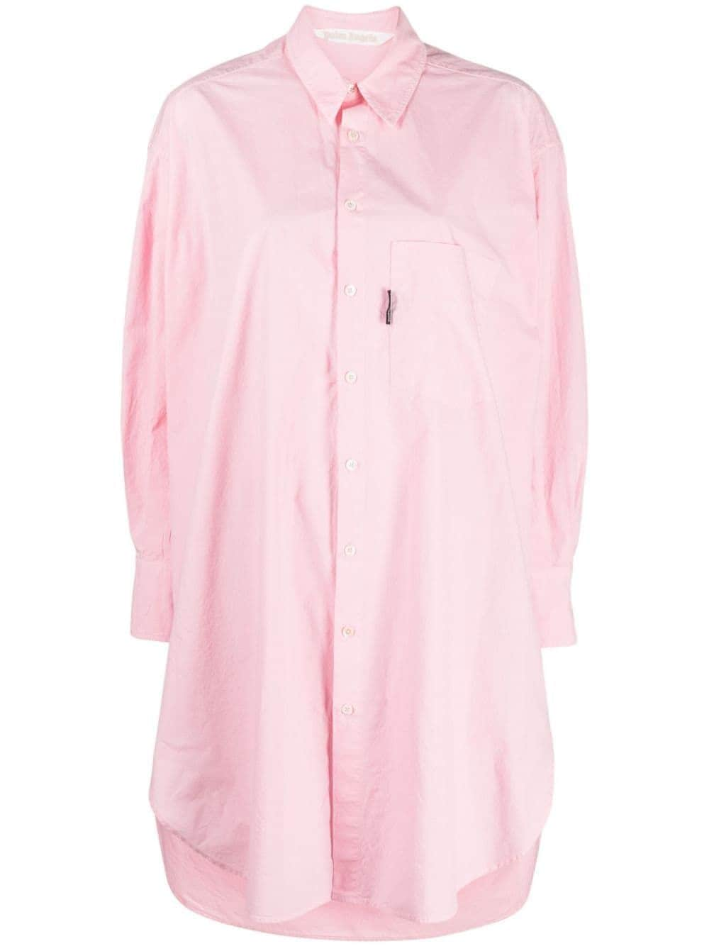 PALM ANGELS WOMEN Overlogo Shirt Dress Pink - MAISONDEFASHION.COM