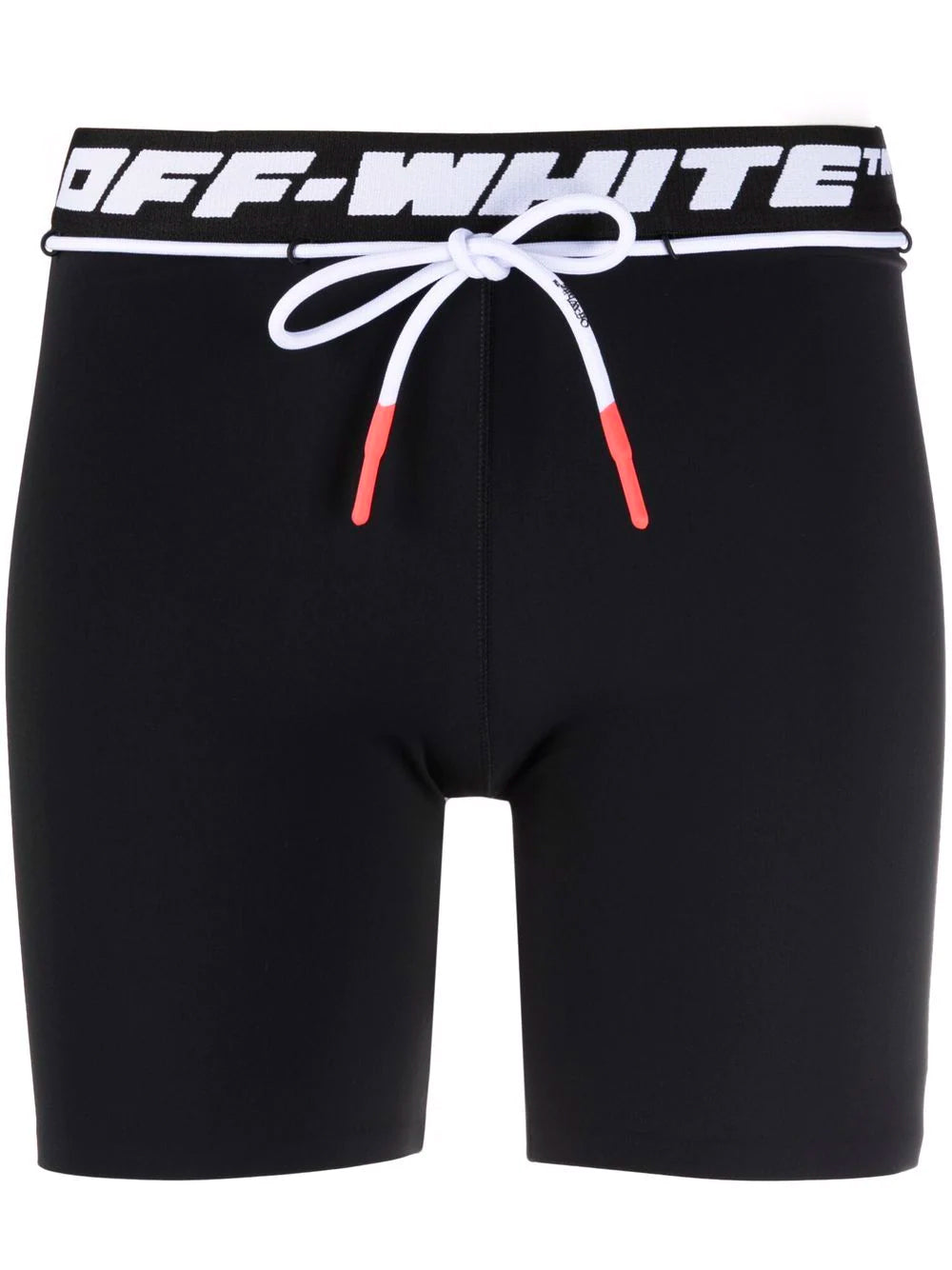 OFF-WHITE WOMEN Athl Logo Band Shorts Black - MAISONDEFASHION.COM