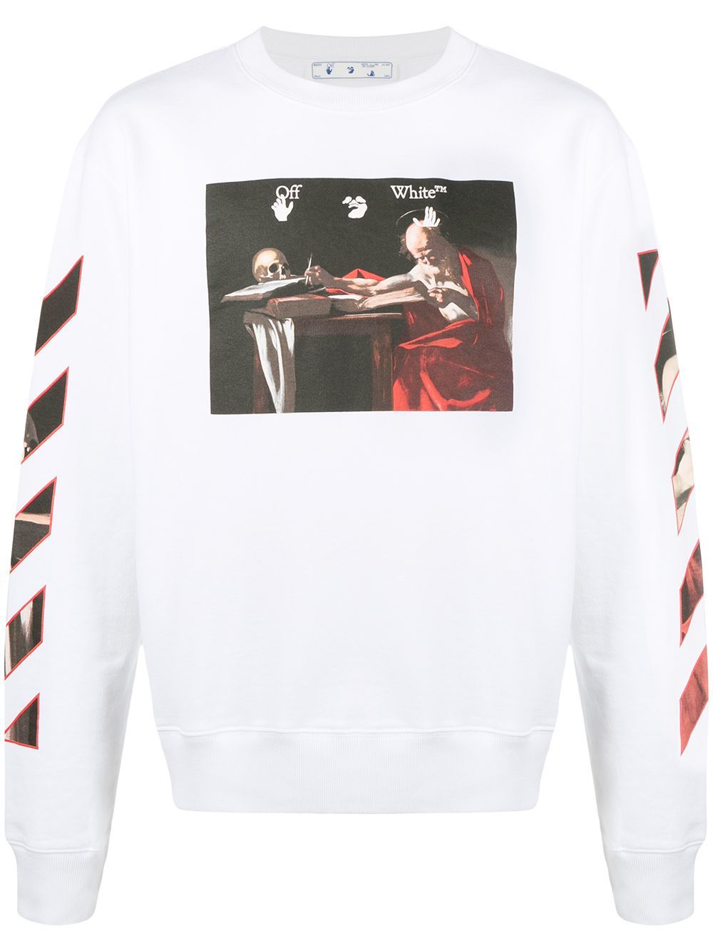 OFF-WHITE Caravaggio Slim Sweatshirt White - Maison De Fashion 