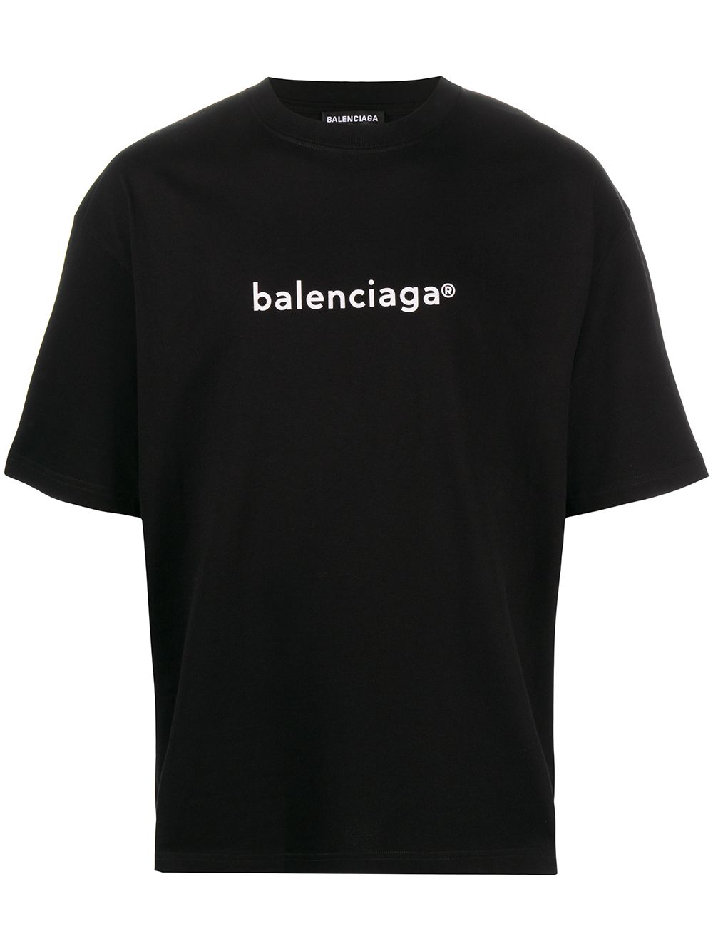 BALENCIAGA Copyright Logo print T-shirt Black - MAISONDEFASHION.COM