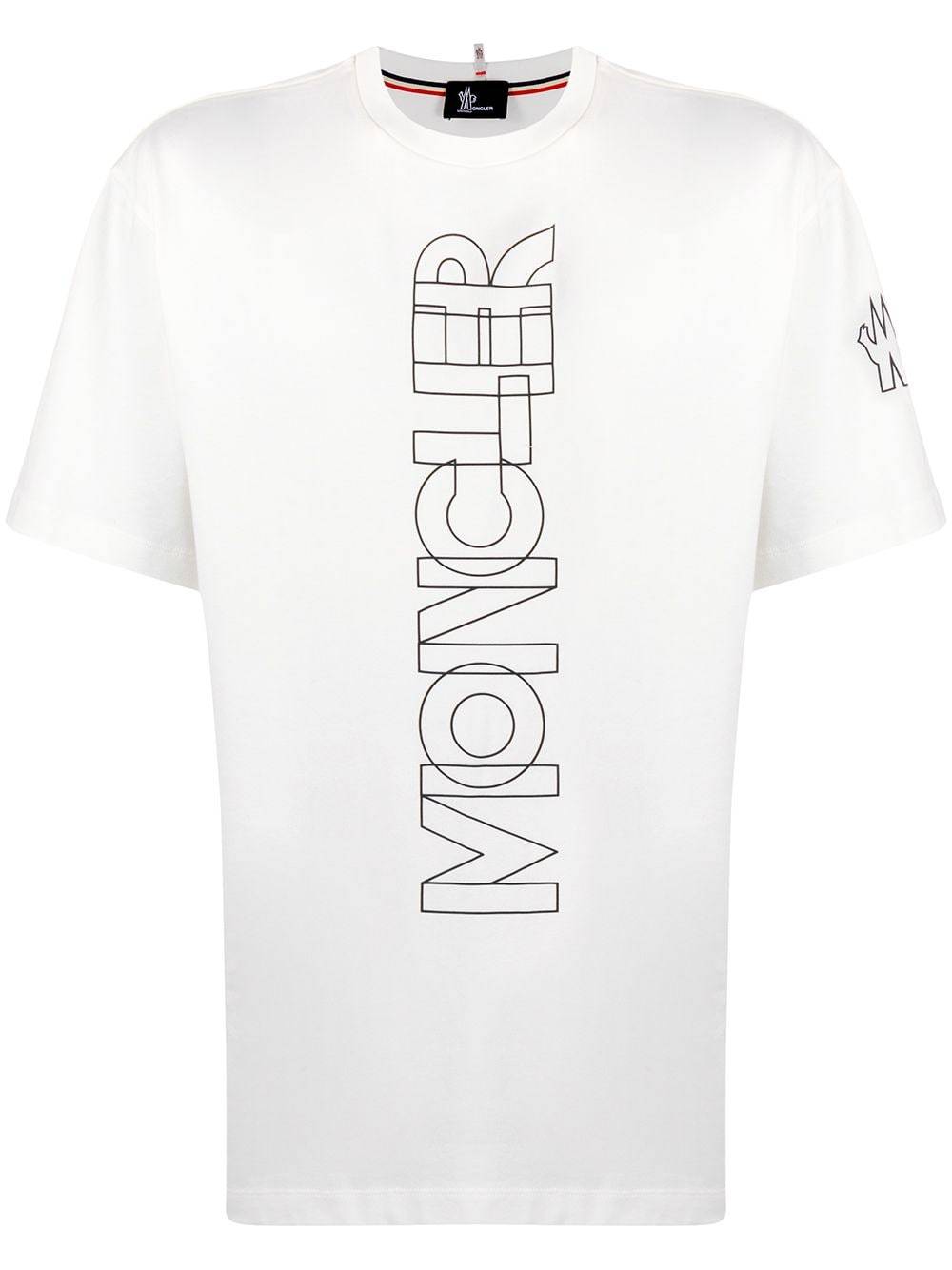 MONCLER Vertical Logo T-Shirt White - Maison De Fashion 