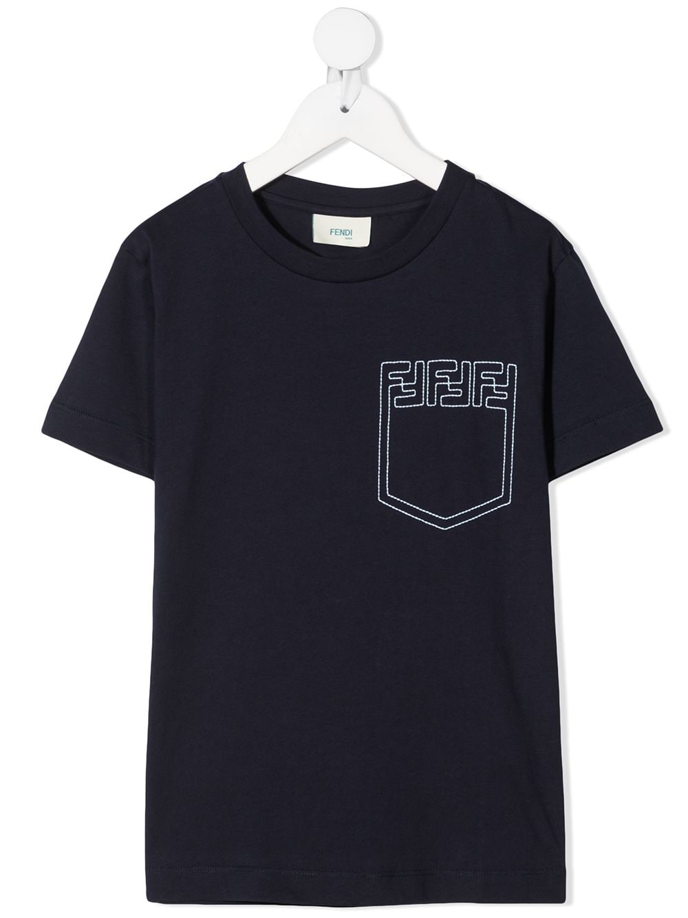 FENDI KIDS Print T-Shirt Navy - MAISONDEFASHION.COM