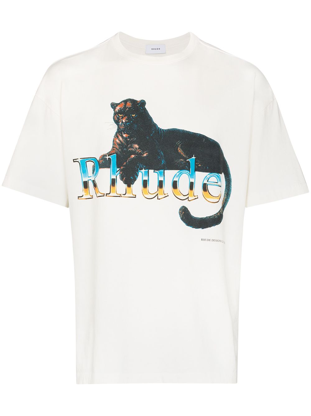 RHUDE Leopard T-Shirt White - MAISONDEFASHION.COM