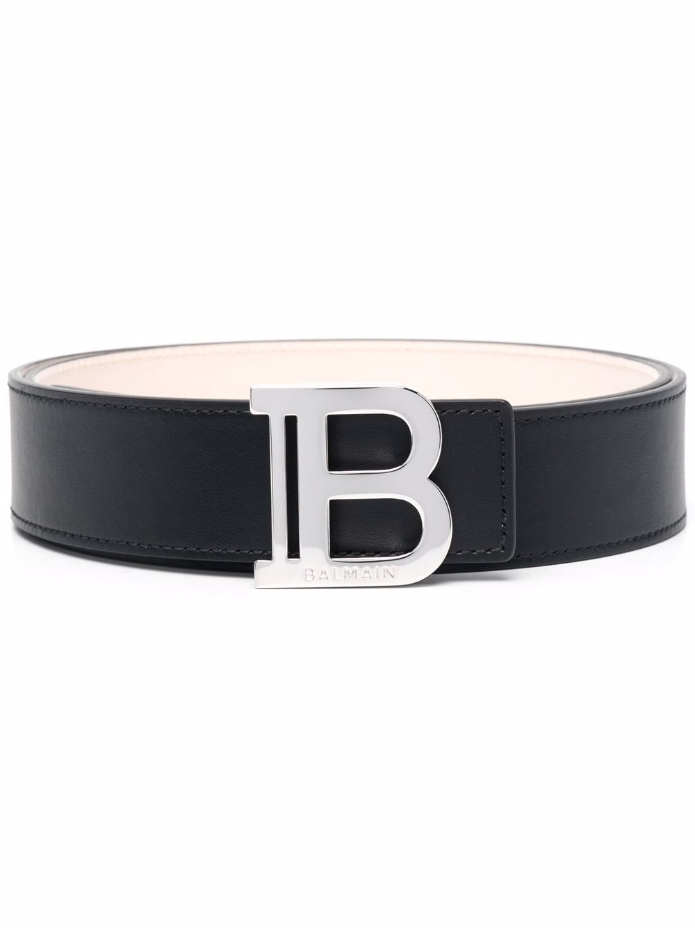 BALMAIN Logo-buckle leather belt Black - MAISONDEFASHION.COM