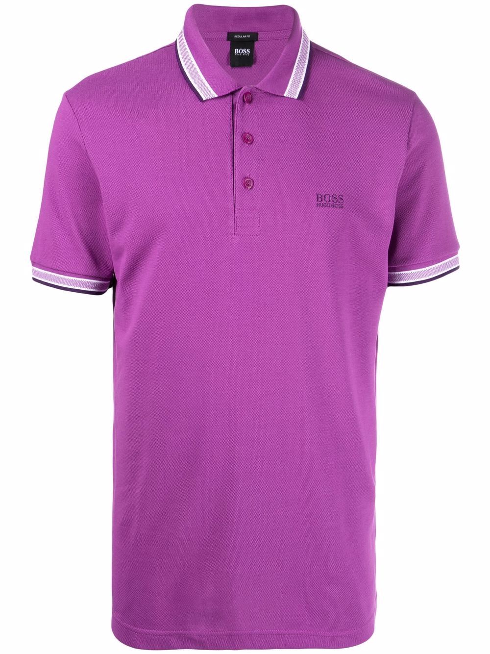 BOSS Logo Polo Shirt Purple - MAISONDEFASHION.COM