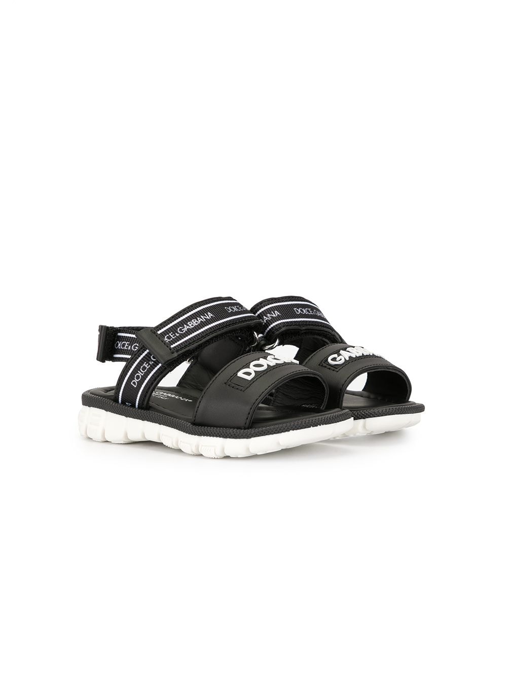 DOLCE & GABBANA KIDS Sandalo Black/White - Maison De Fashion 