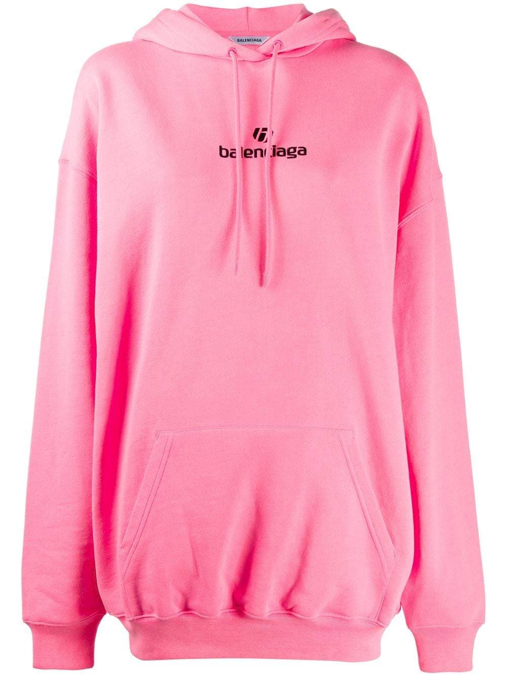 Womens Bb Paris Strass Zipup Hoodie Fitted in Pink  Balenciaga US