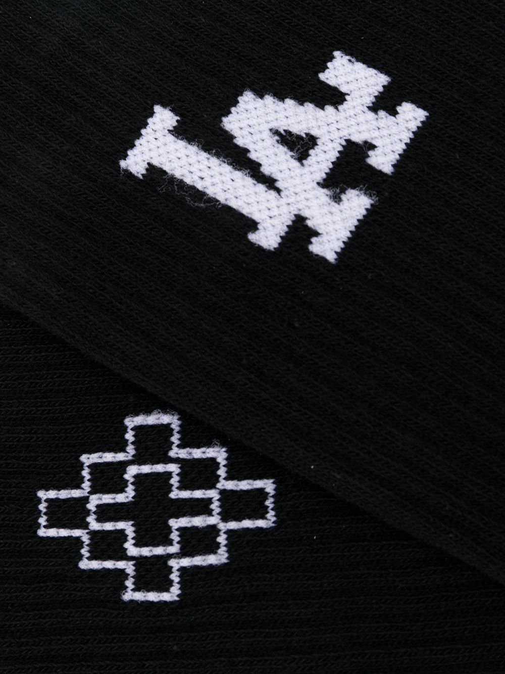 MARCELO BURLON Cross Logo Socks Black - MAISONDEFASHION.COM