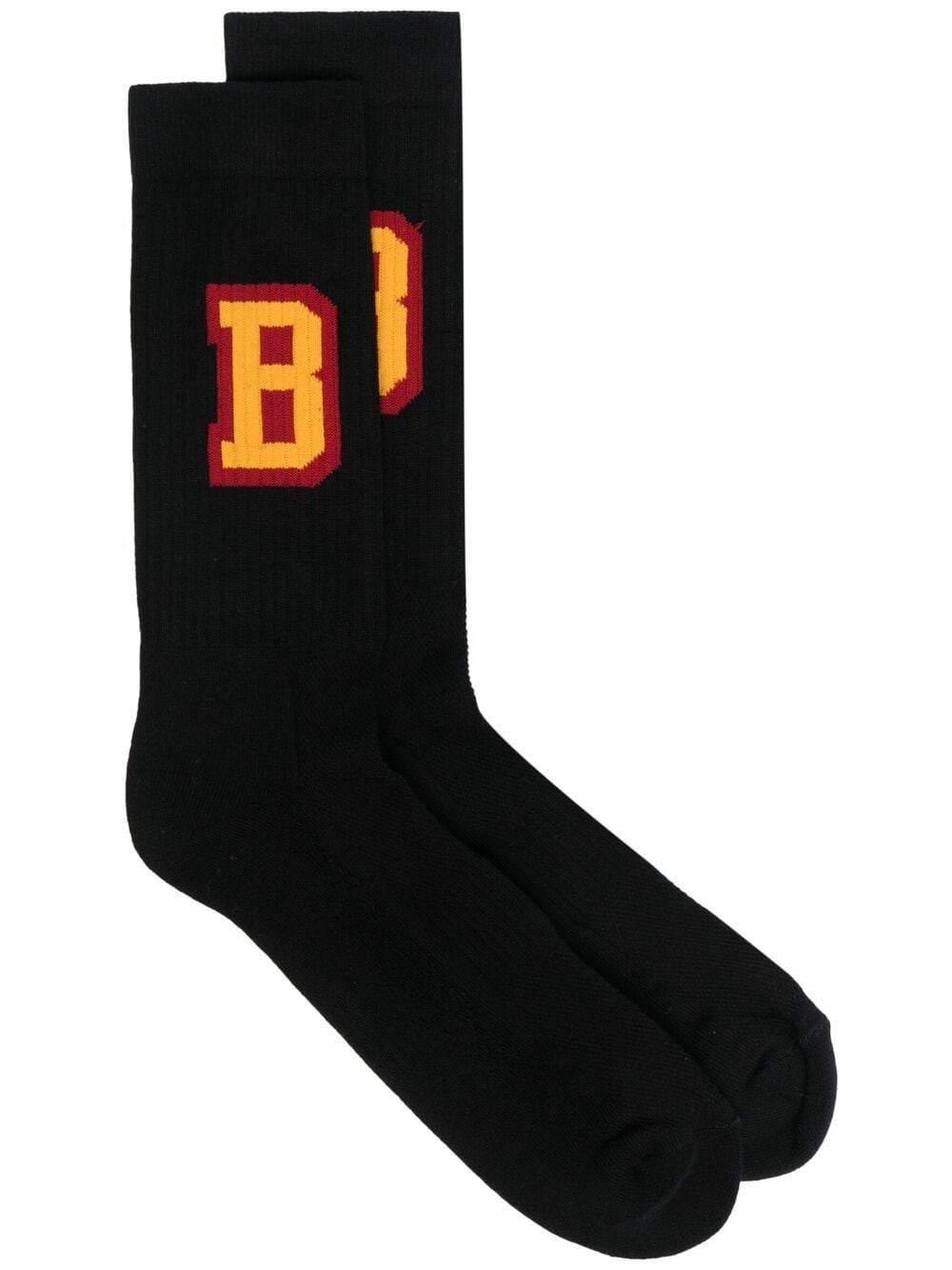 BEL-AIR ATHLETICS Logo Print Socks Black - MAISONDEFASHION.COM