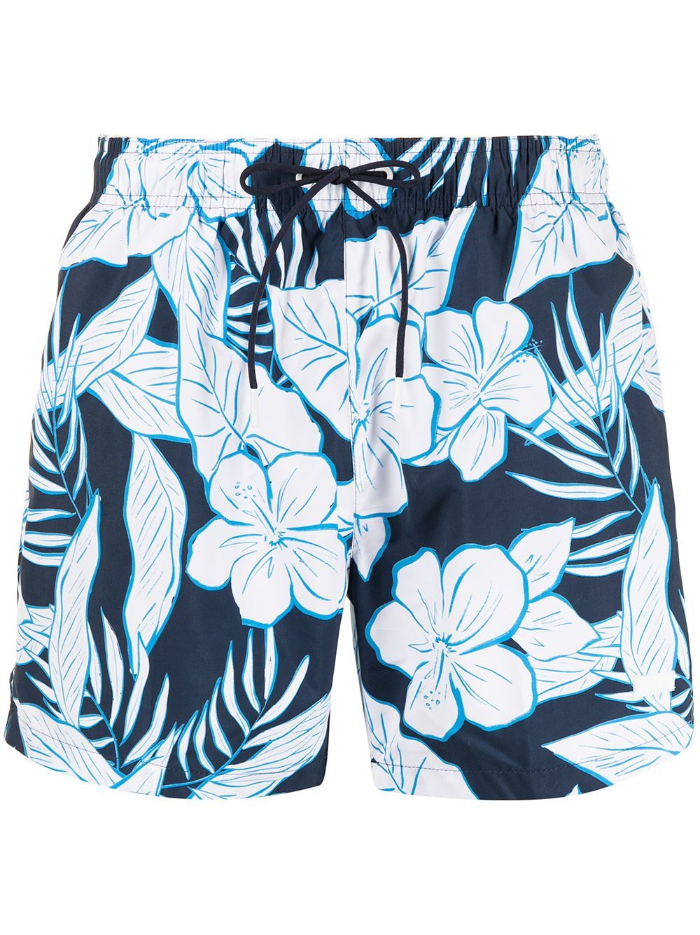 BOSS Floral Print Swim Shorts Blue - MAISONDEFASHION.COM