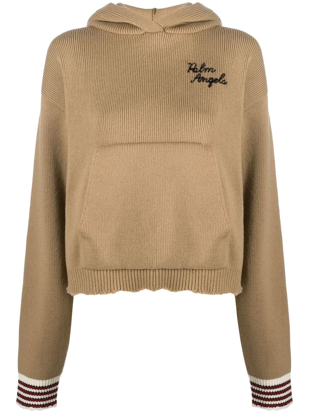 PALM ANGELS WOMEN Angel Sweater Brown Black - MAISONDEFASHION.COM