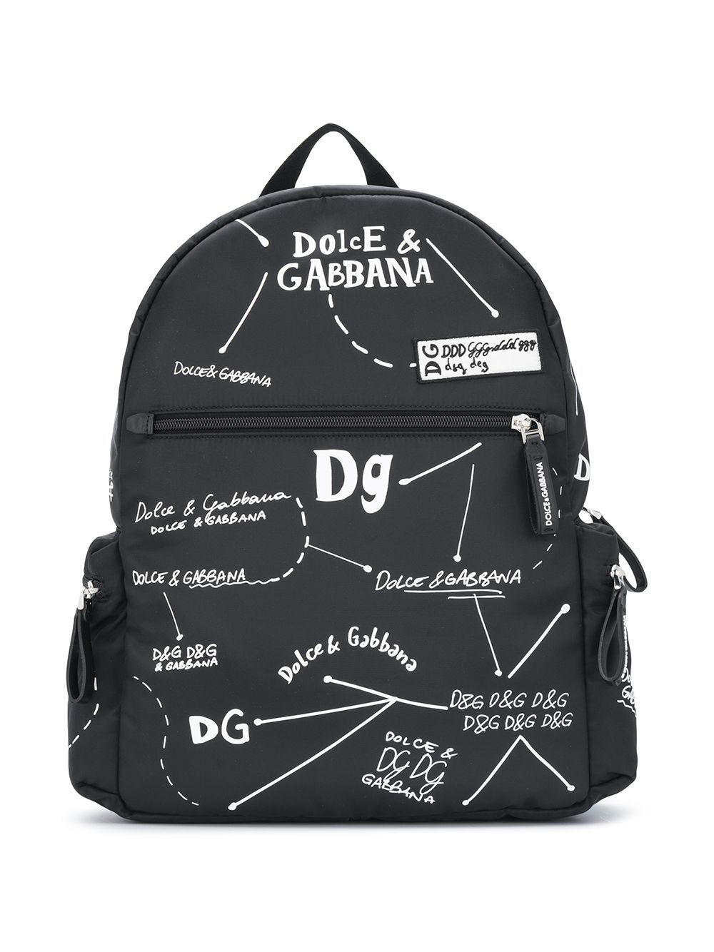 DOLCE & GABBANA KIDS Graffiti Backpack Black/White - Maison De Fashion 