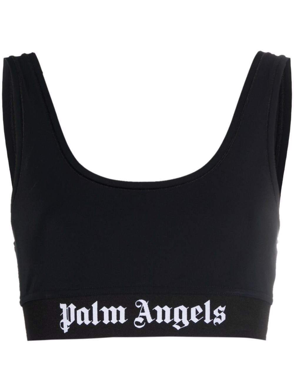 PALM ANGELS WOMEN Logo Sports Bra Black - MAISONDEFASHION.COM