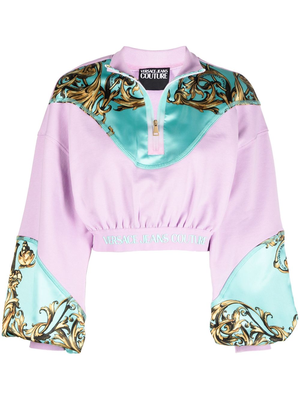 VERSACE WOMEN Garland Print Cropped Jacket - MAISONDEFASHION.COM