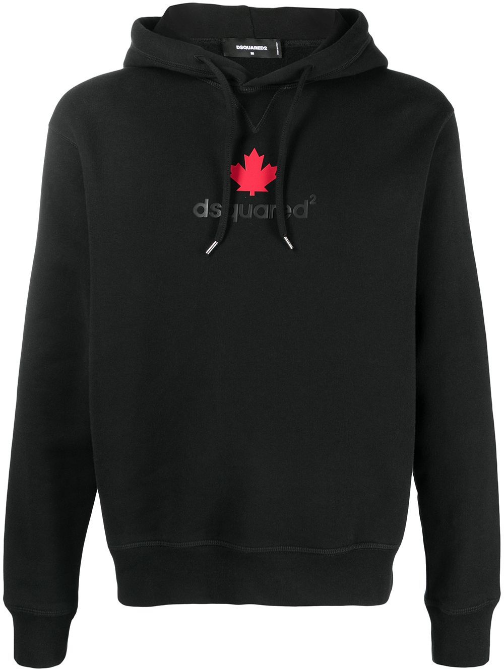 DSQUARED2 Maple leaf-print hoodie Black - MAISONDEFASHION.COM