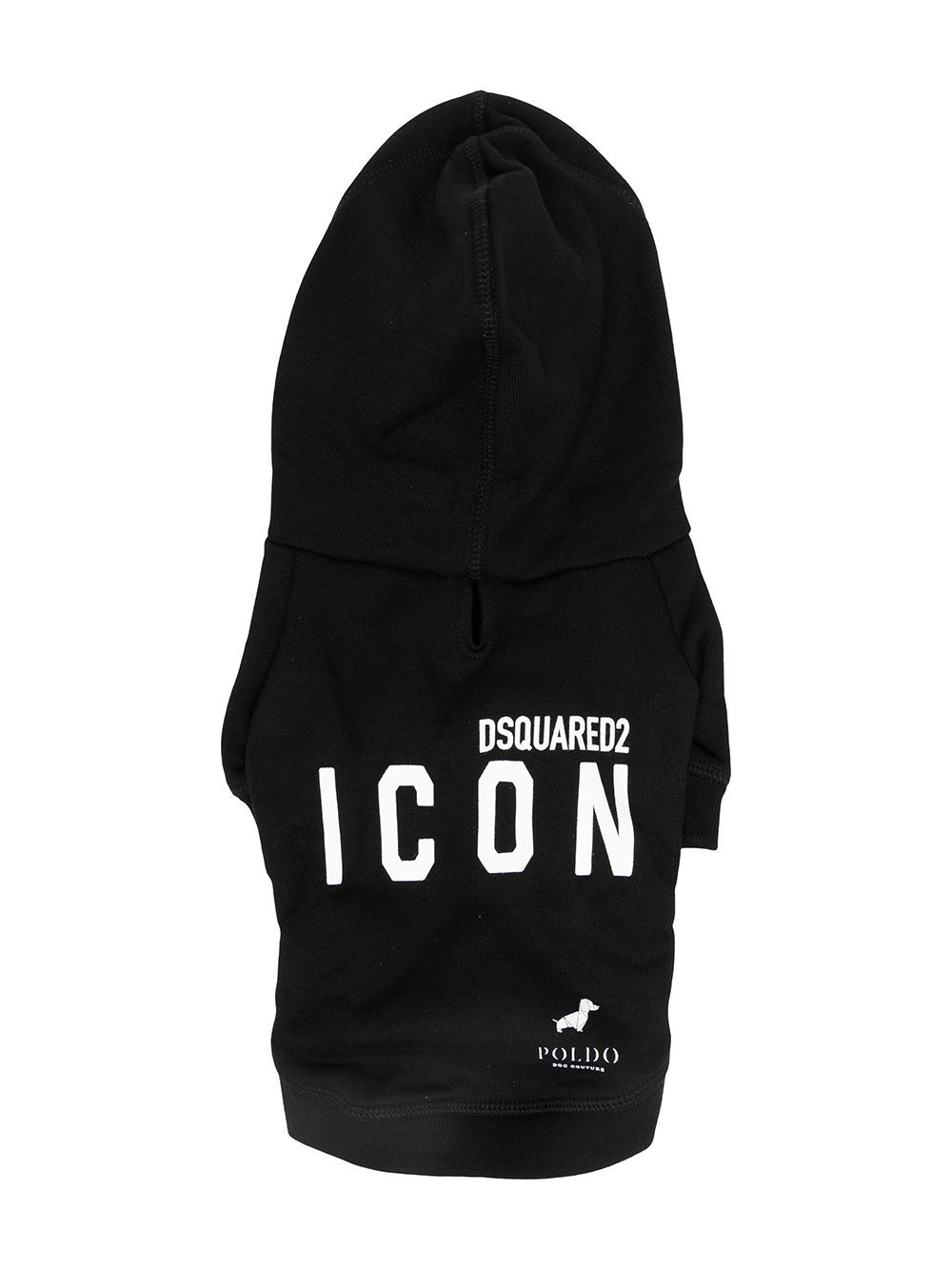 DSQUARED2 Icon Hooded Dog Sweatshirt Black/White - Maison De Fashion 