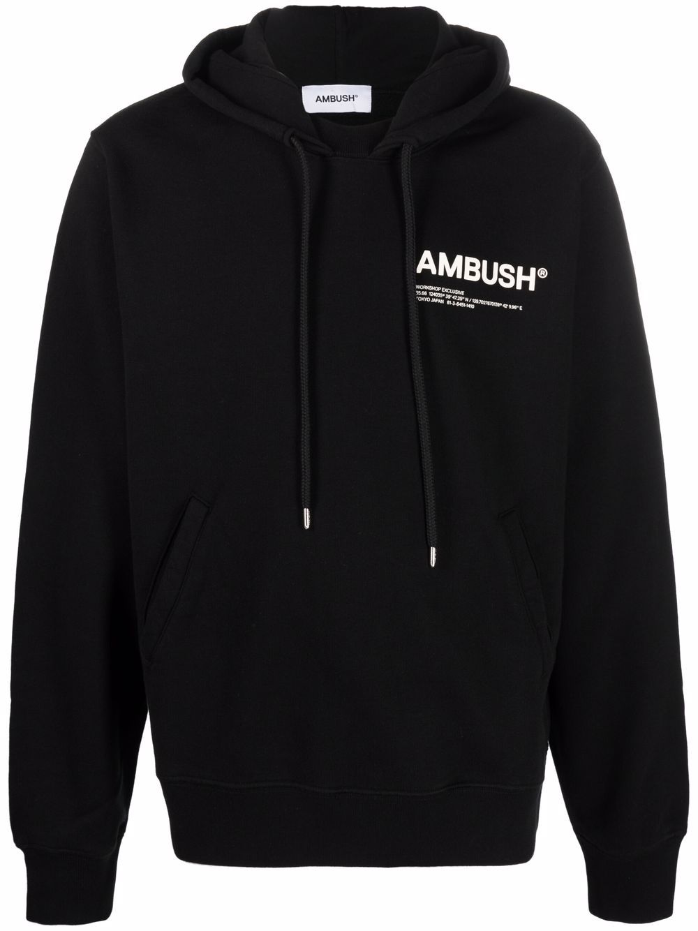 AMBUSH Fleece Workshop Hoodie Black - MAISONDEFASHION.COM