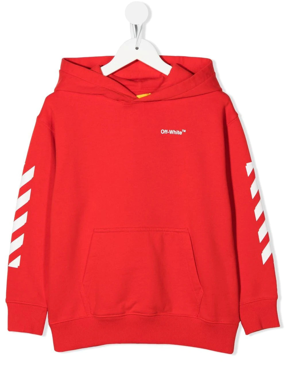 OFF WHITE KIDS Rubber Arrow Hoodie Red White MAISONDEFASHION.COM