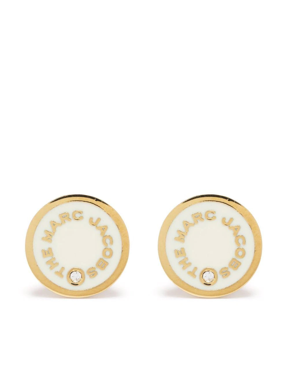 MARC JACOBS WOMEN Medallion Stud Earrings Cream/Gold - MAISONDEFASHION.COM