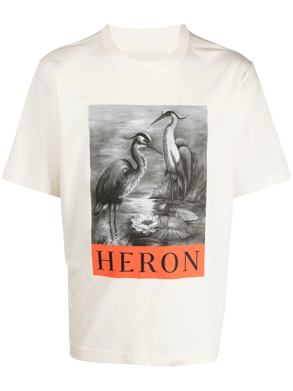 HERON PRESTON Heron S/S T-Shirt White/Black - MAISONDEFASHION.COM