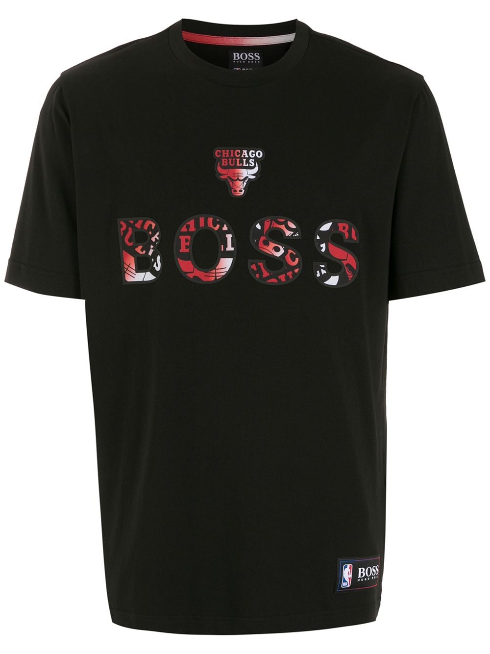 BOSS X NBA Chicago Bulls Logo T-Shirt Black - MAISONDEFASHION.COM
