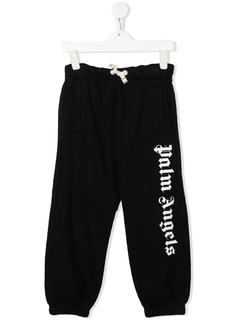 PALM ANGELS KIDS Classic Overlogo Sweat Pants Black/White - MAISONDEFASHION.COM