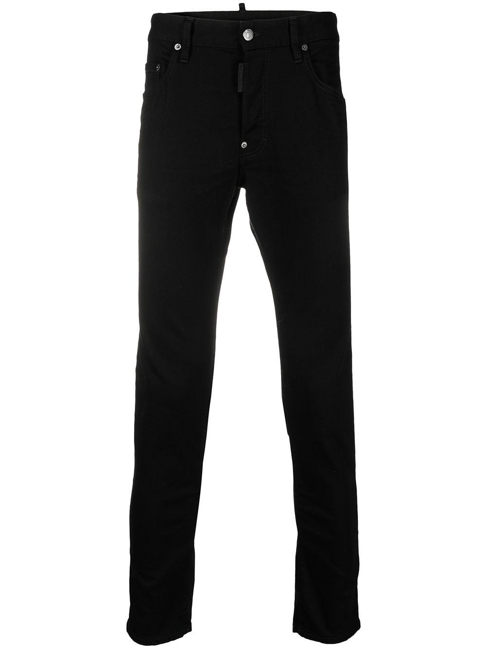 DSQUARED2 Skinny Logo Patch Jeans Black - MAISONDEFASHION.COM