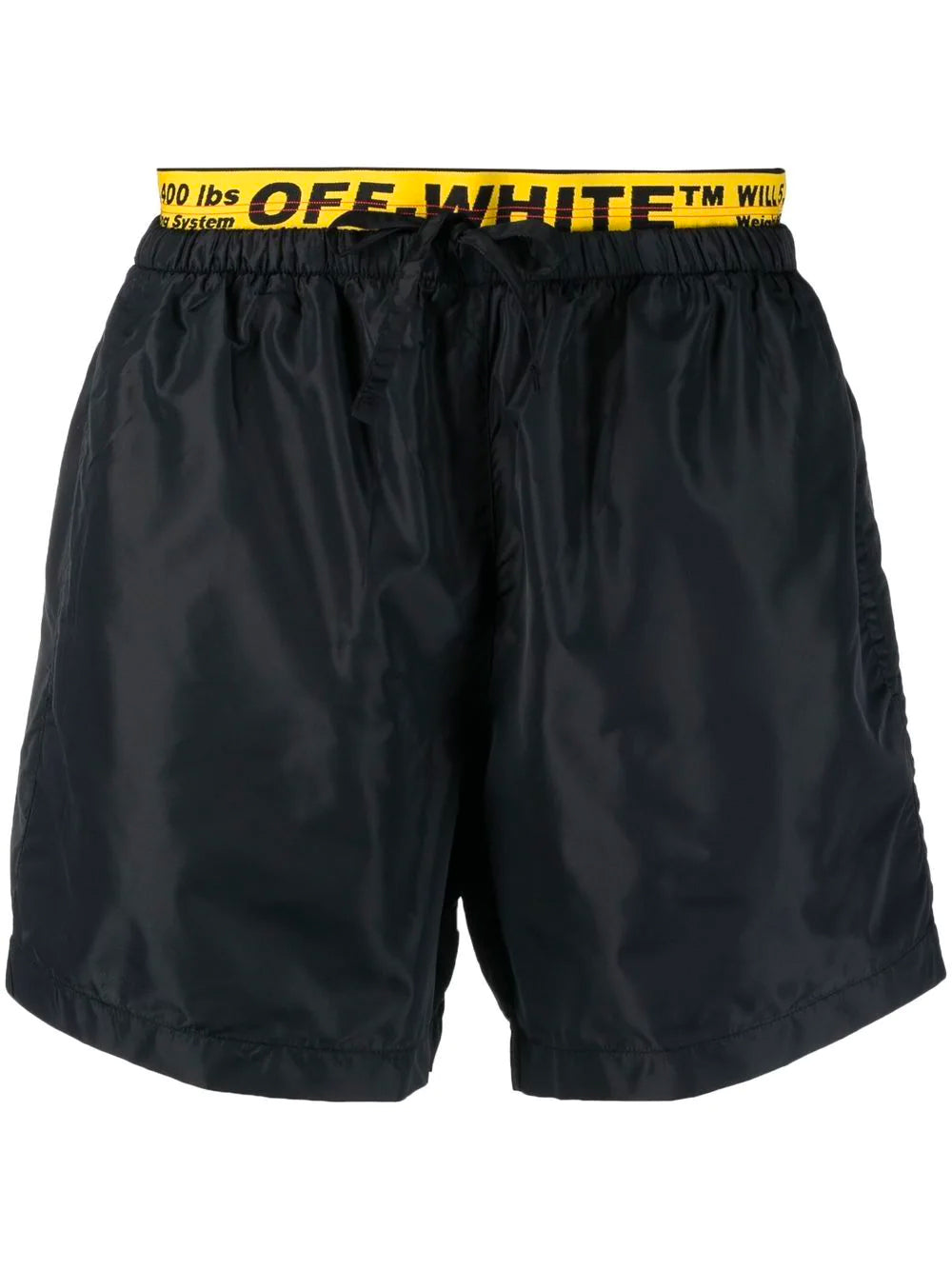 OFF-WHITE Classic Industrial Swimshorts Black Yellow - MAISONDEFASHION.COM