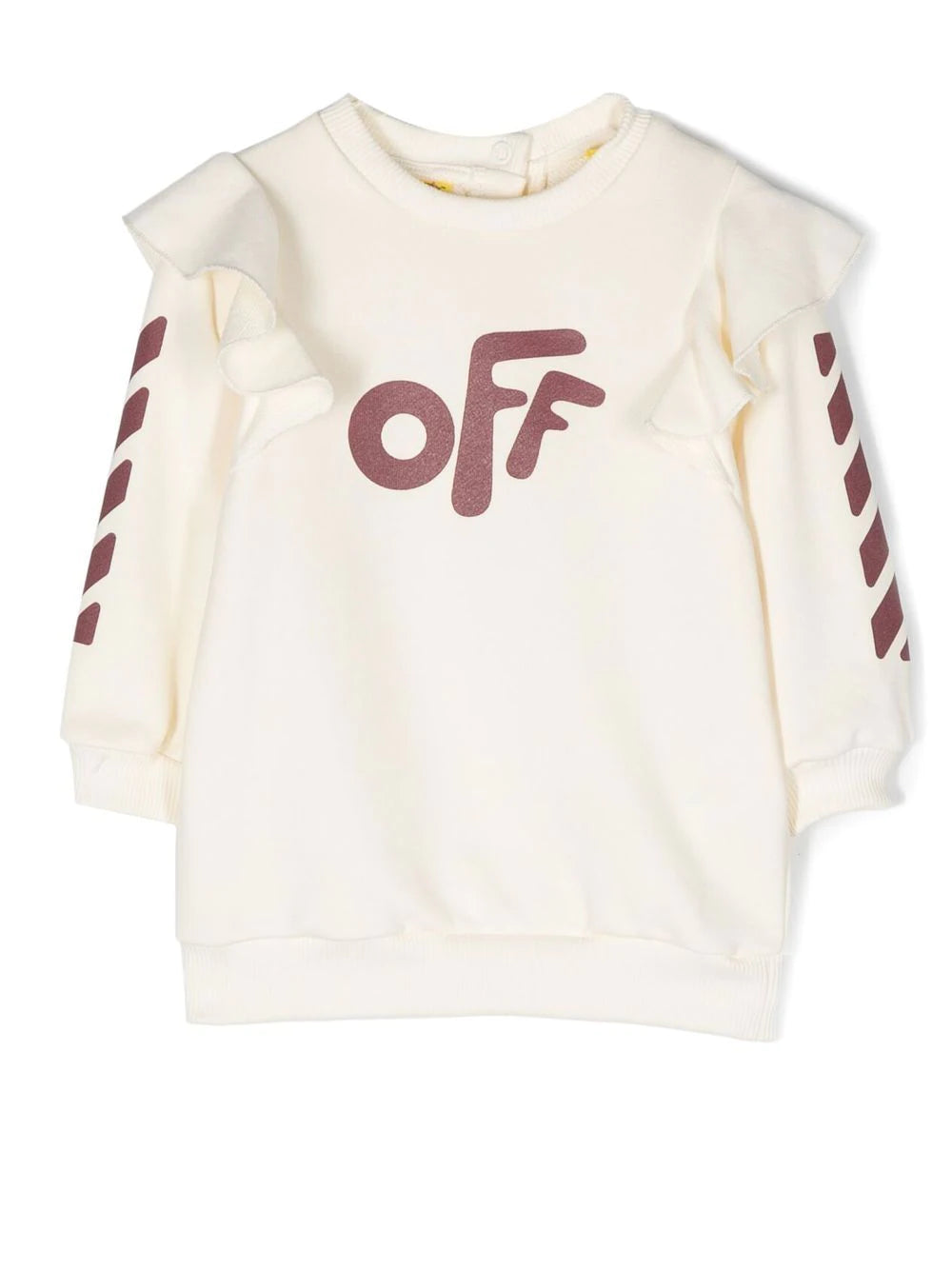 OFF-WHITE KIDS Off Rounded Logo Sweat Dress White/Burgundy - MAISONDEFASHION.COM