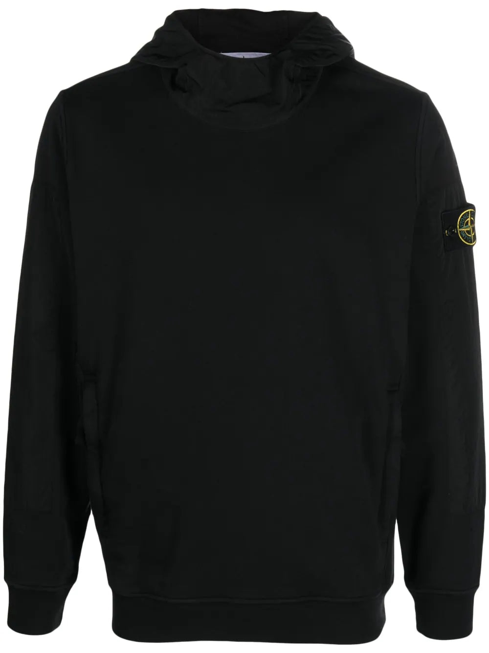 STONE ISLAND Nylon Hooded Sweatshirt Black - MAISONDEFASHION.COM