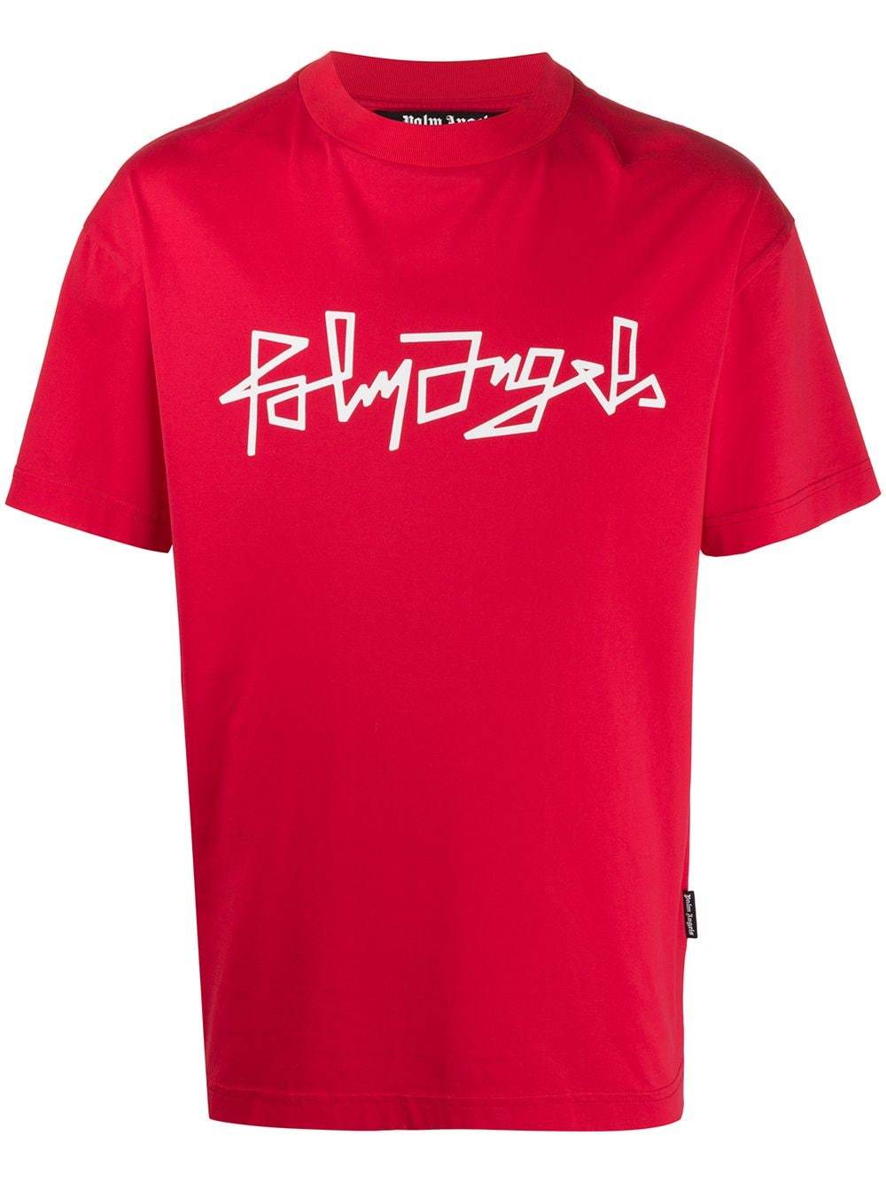 PALM ANGELS Desert Logo T-shirt Red - Maison De Fashion 