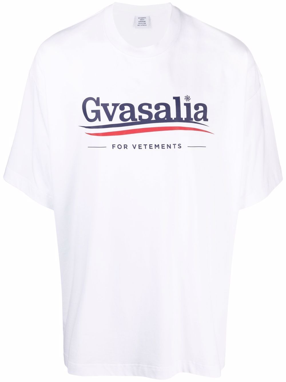 VETEMENTS Gvasalia Logo Print T-Shirt White - MAISONDEFASHION.COM