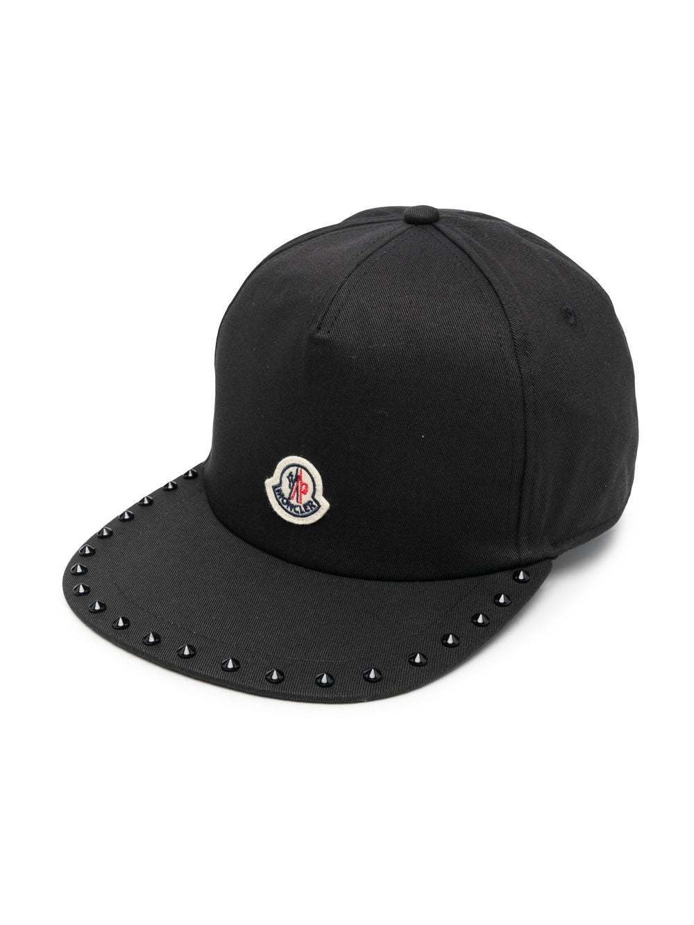 MONCLER KIDS Studded Baseball Cap Black - MAISONDEFASHION.COM