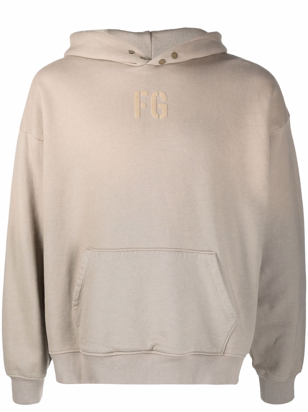 FEAR OF GOD FG Logo Hoodie Beige - MAISONDEFASHION.COM