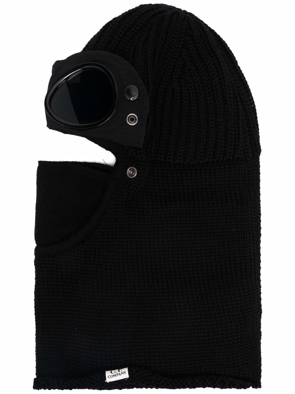 C.P COMPANY Lens-detailed wool balaclava Black - MAISONDEFASHION.COM