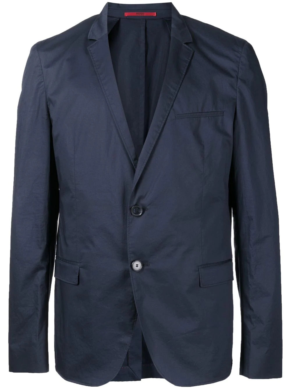 HUGO Button-fastening single-breasted jacket Blue - MAISONDEFASHION.COM