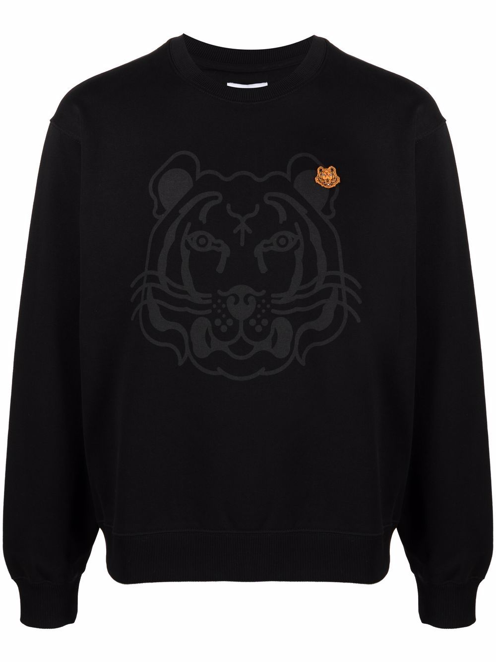 KENZO Tiger Print Sweatshirt Black - MAISONDEFASHION.COM