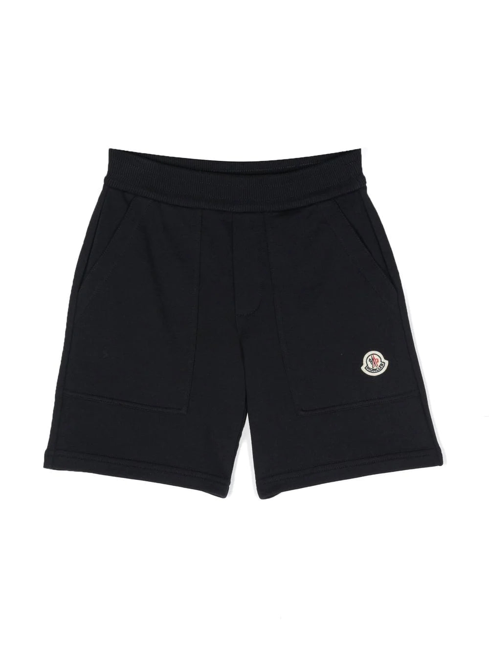 MONCLER KIDS Logo Embroidered Patch Shorts Navy Blue MAISONDEFASHION.COM