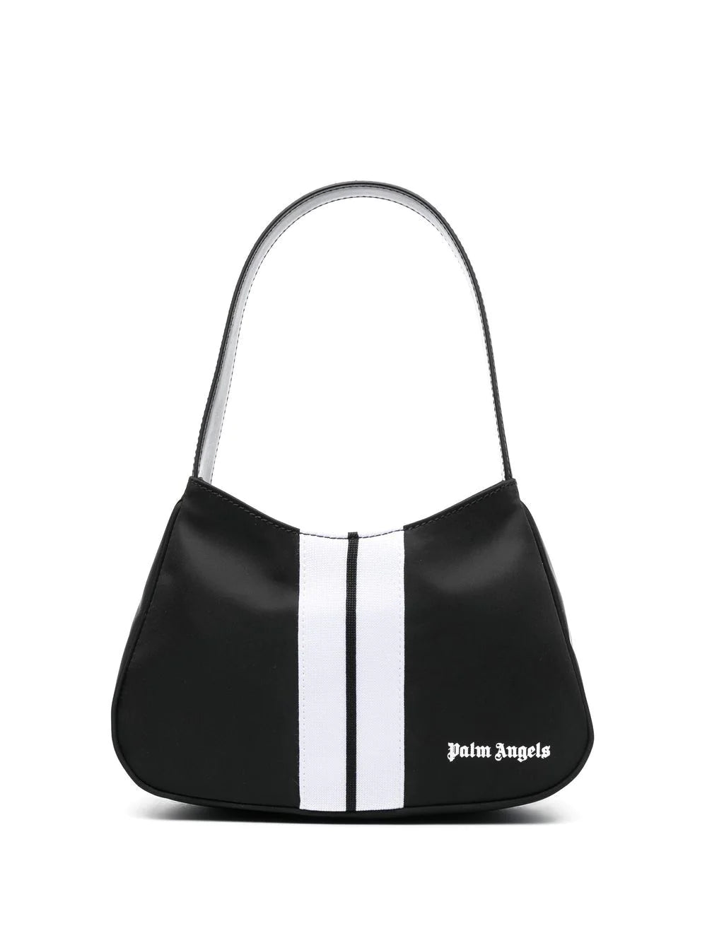 PALM ANGELS WOMEN Venice Track Hobo Bag Black/White - MAISONDEFASHION.COM