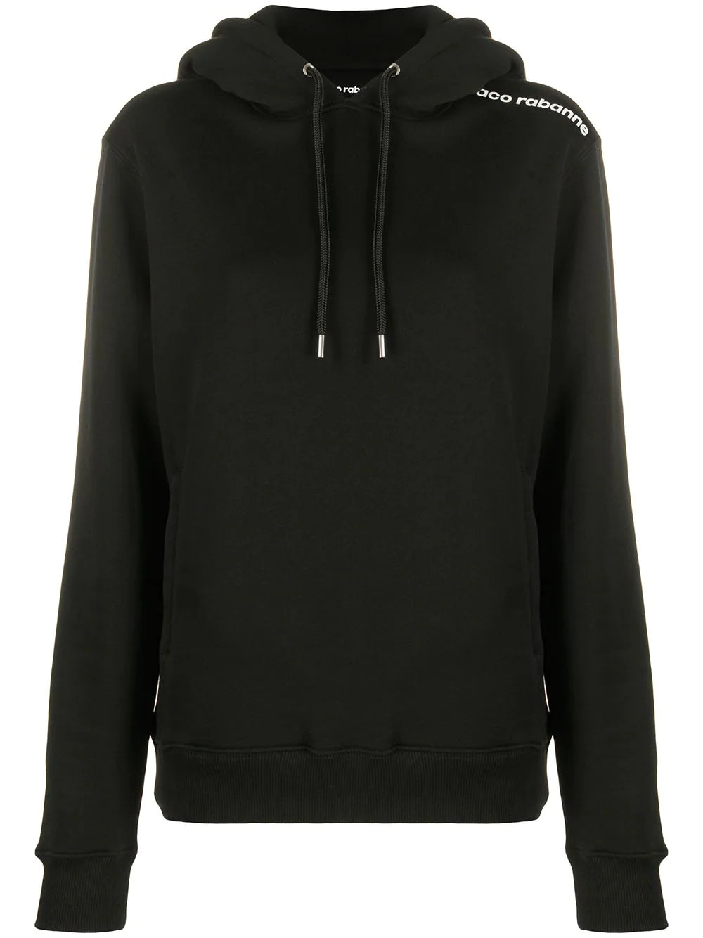 PACO RABANNE Logo Print Hoodie Black - MAISONDEFASHION.COM
