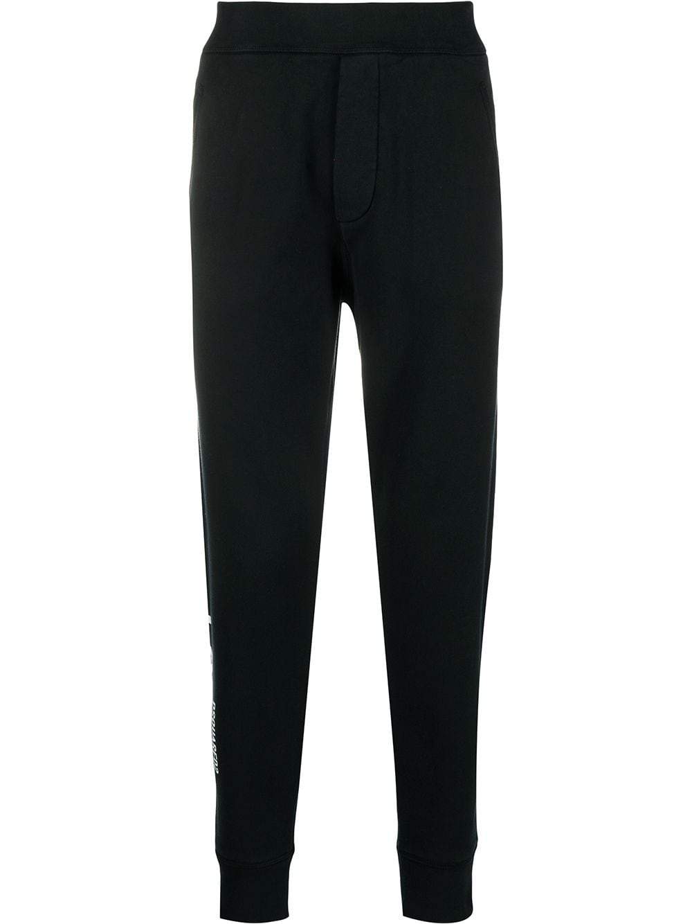 DSQUARED2 Icon Logo Print Track Pants Black - Maison De Fashion 