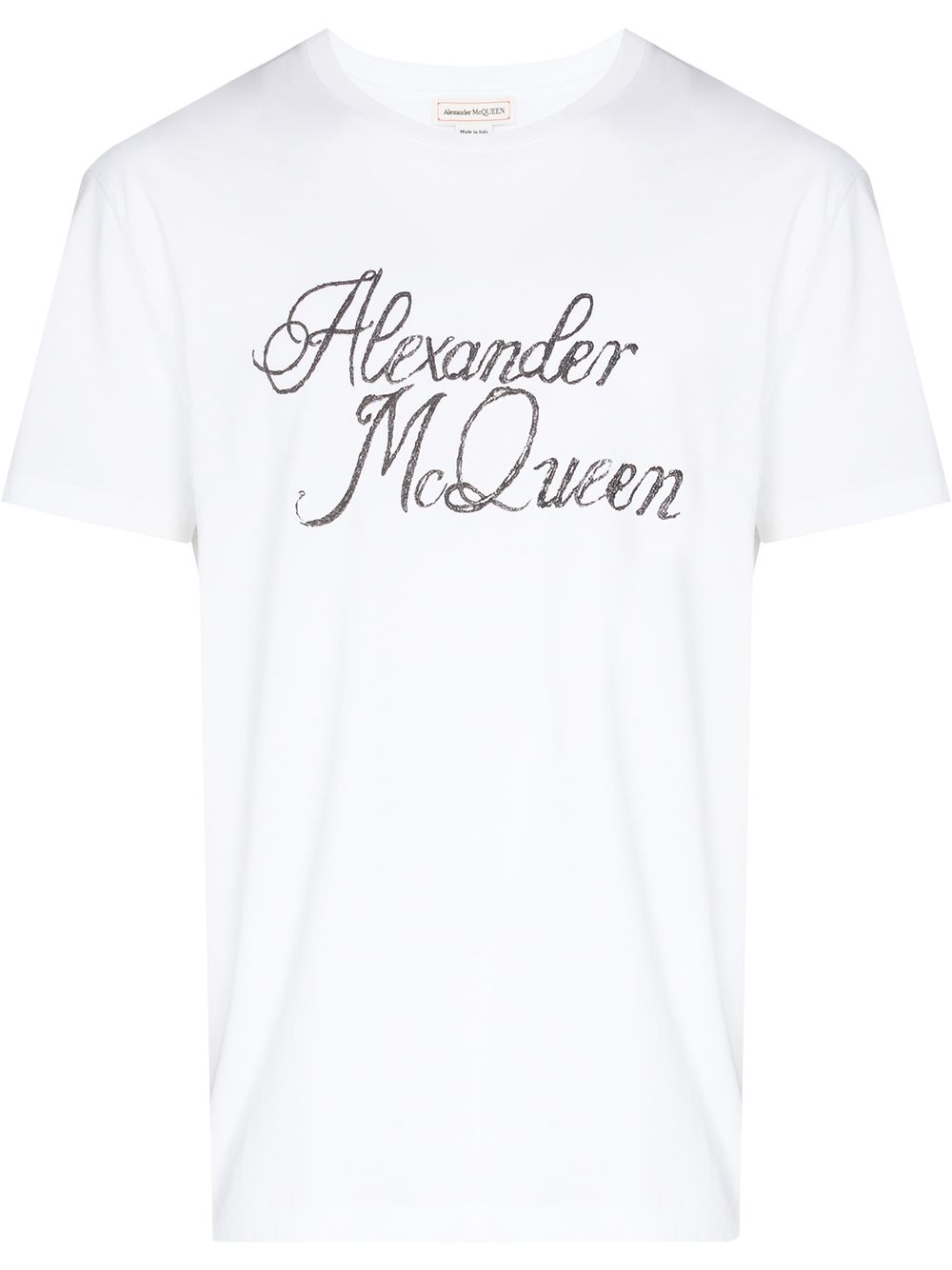 ALEXANDER MCQUEEN Logo Print T-Shirt White - MAISONDEFASHION.COM