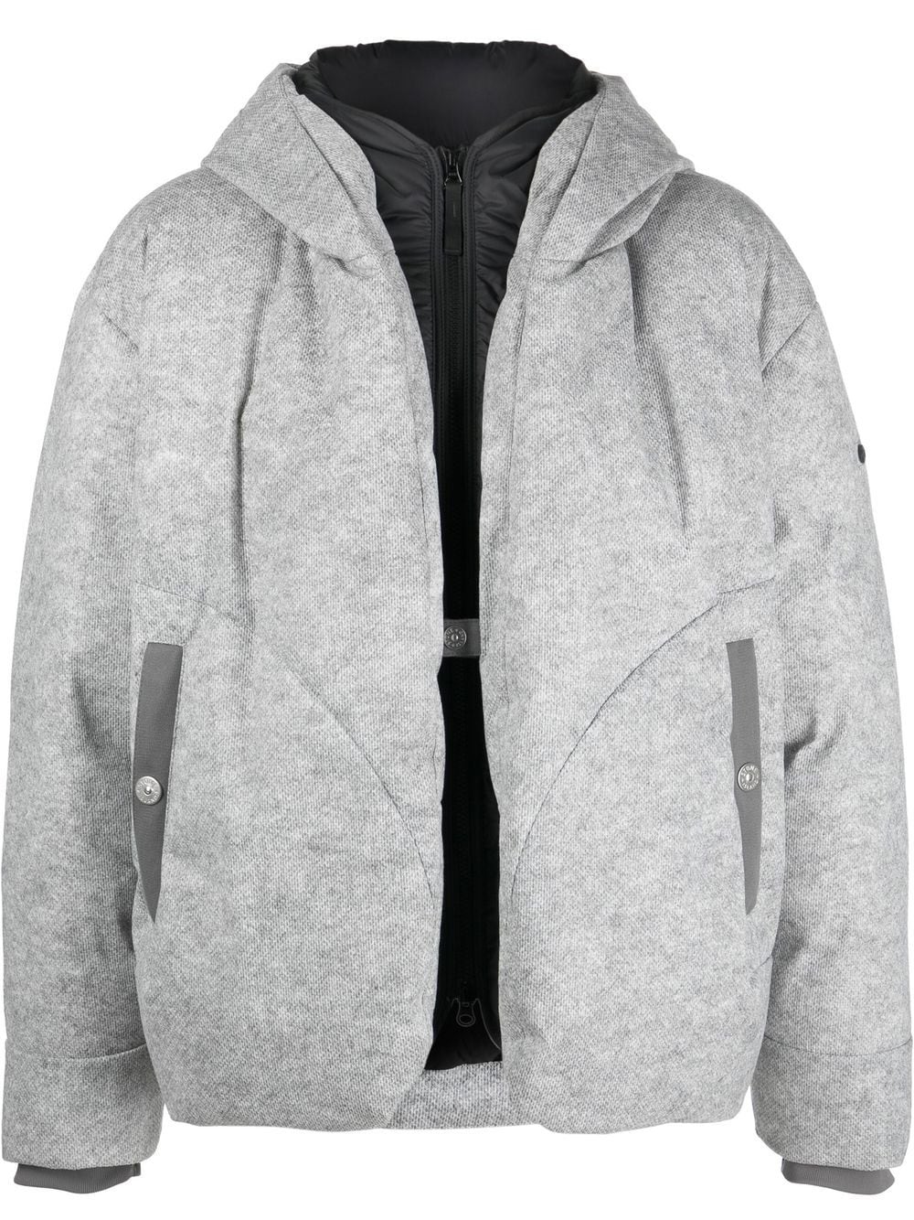 STONE ISLAND SHADOW PROJECT Layered Hooded Zipped Jacket Ash Grey - MAISONDEFASHION.COM