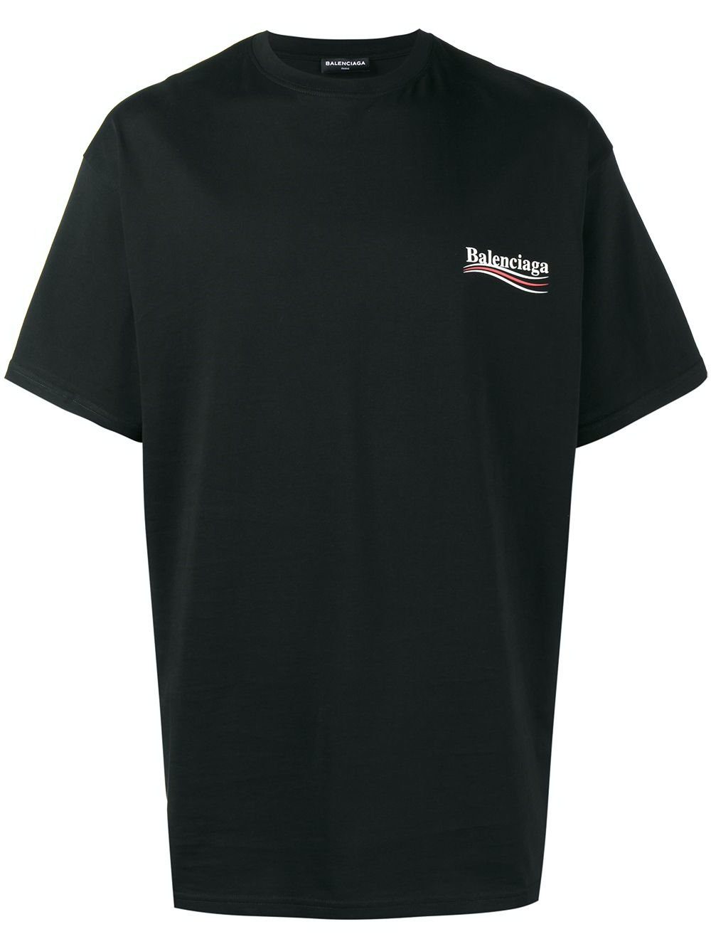 Balenciaga Political Logo Over Fit T-Shirt Black - MAISONDEFASHION.COM
