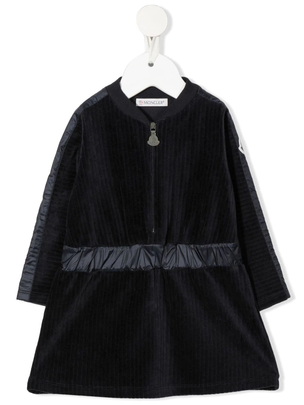 MONCLER BABY Logo Chenille Dress Navy - MAISONDEFASHION.COM