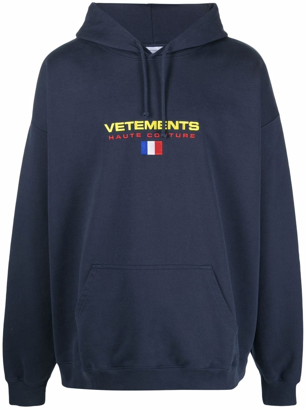 VETEMENTS Haute Couture Hoodie Navy - MAISONDEFASHION.COM